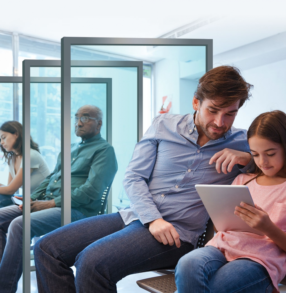 waiting room glass partition