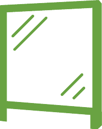 free-standing glass partition