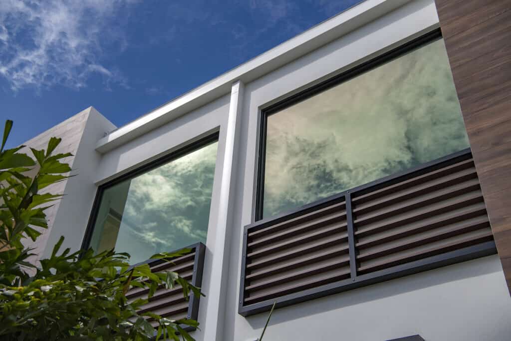 Exterior of residential casement windows