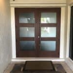 Outside view of residential entrance door