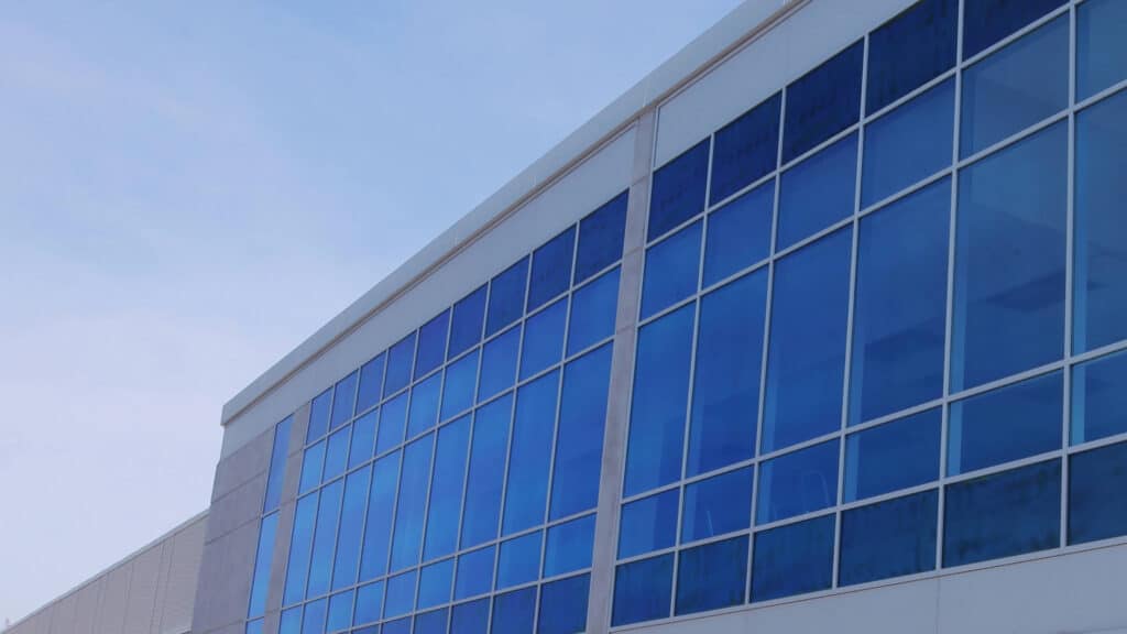 exterior of new hights building with frontset plus window wall