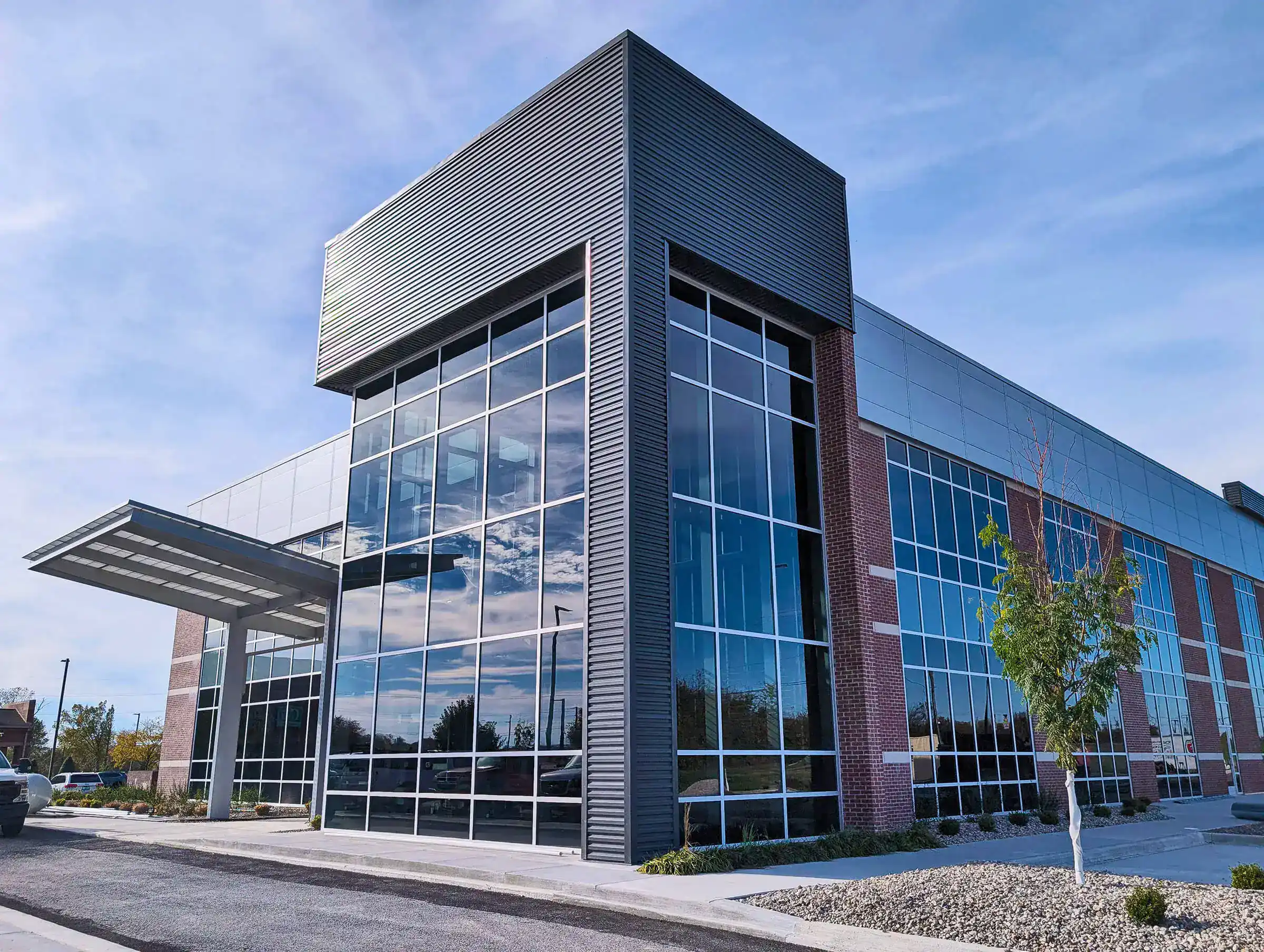 glass windows on commercial building