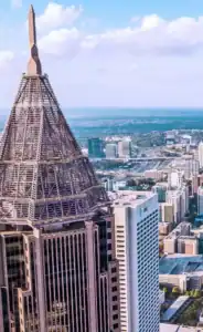 aerial view of Atlanta skyscrapers