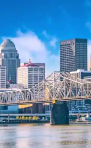 bridge and skyline in Louisville